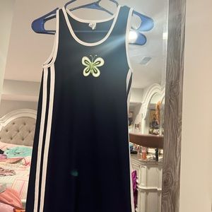 Long tight blue dress